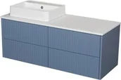 Szafki łazienkowe - Szafka łazienkowa niebieska 120 cm MIRAGE z blatem i umywalką - miniaturka - grafika 1