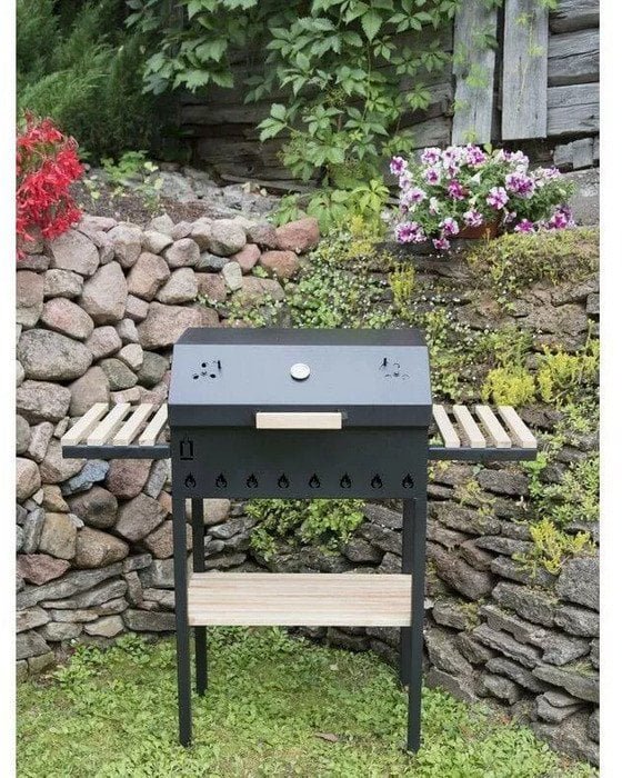 Techly ABAS GRILL WITH LID AND SHELVES
