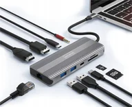 Huby USB - HUB USB Zenwire HUB USB-C 10w1 Display Port 1.4 HDMI 2.1 8K 4K 120Hz 60Hz Full HD 144Hz USB 3.0 SD Power Delivery 100W Macbook M1 M2 Zenwire - miniaturka - grafika 1