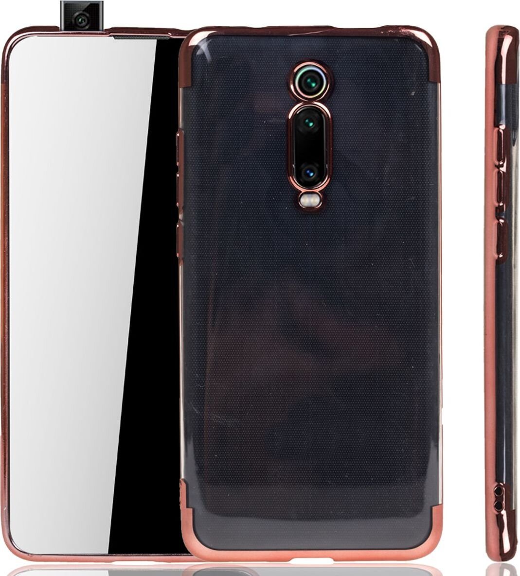 Etui na telefon Xiaomi Mi 9T Rose Pink - Clear - TPU Silicone Case Backcover w kolorze przezroczystego różu