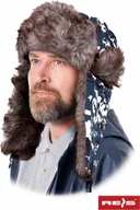 Odzież robocza - R.E.I.S. CZOPIXEL - czapka ocieplana uszanka, 100% poliester o gramaturze 70 g/m2 - szary/stalowy - rozmiar - miniaturka - grafika 1