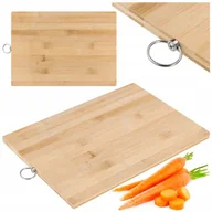 Deski do krojenia - Deska bambusowa kuchenna 34x24 do krojenia gruba ciężka bambus uchwyt - miniaturka - grafika 1