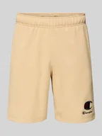 Spodenki męskie - Szorty z dzianiny dresowej z wyhaftowanym logo i elastycznym pasem - miniaturka - grafika 1