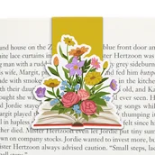 Zakładki do książek - Zakładka magnetyczna do książki, Książka i kwiaty - miniaturka - grafika 1