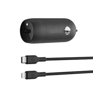 Ładowarka samochodowa Belkin USB-C 30W PD 1m Lightning-Cab.CCA004BT1MBK-B5 - Ładowarki samochodowe - miniaturka - grafika 1