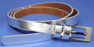 Pasek Skórzany PAS-MAX (PL) Damski Skóra Licowa 15 mm SREBRNY Wąski - Paski - miniaturka - grafika 4