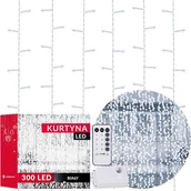 Oświetlenie świąteczne - Kurtyna świetlna 300 led lampki choinkowe sople biały zimny - miniaturka - grafika 1