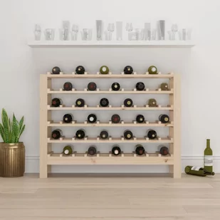 Lumarko Stojak na wino, 109,5x30x82 cm, lite drewno sosnowe - Stojaki na wino - miniaturka - grafika 4