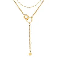 Naszyjniki - Naszyjnik długi STAL SZLACHETNA POZŁACANA żmijka - miniaturka - grafika 1