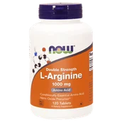 Witaminy i minerały dla sportowców - Now Foods L-Arginine Double Strenght - L-Arginina Podwójna Moc - 1000 Mg - 120 Tabletek - miniaturka - grafika 1