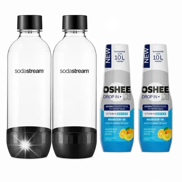 Koncentrat Oshee SYROP + BUTELKI DO SATURATORA SodaStream Classic 1L 2+2