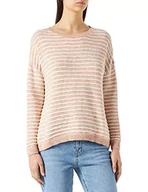 Swetry damskie - Mavi Sweter damski w paski, Rose Dust Antique White Striped, L - miniaturka - grafika 1