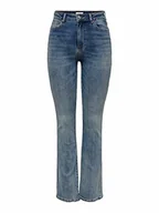Spodnie damskie - ONLY Damskie spodnie jeansowe ze stretchem, niebieski (medium blue denim), 27W / 32L - miniaturka - grafika 1