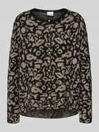 Swetry damskie - Kurtka z dzianiny o kroju regular fit z dodatkiem wełny z alpaki model ‘Kamara’ - miniaturka - grafika 1