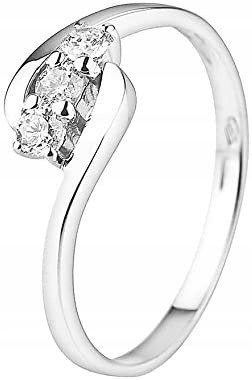 PIERŚCIONEK 19,2 mm DIAMENTY 0,21 ct ZŁOTO 9ct 375