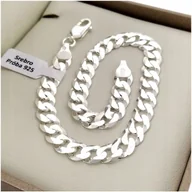 Bransolety męskie - Męska Srebrna Bransoletka Pancerka 19,5Cm/7Mm 925 Bizuteria Dla Faceta 925 - miniaturka - grafika 1