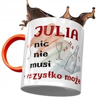 Kubki - Kubek Pomarańczowy dla Julii Julki Koleżanki Żony z Nadrukiem ze Zdjęciem + Opakowanie na prezent (wzór 03) - miniaturka - grafika 1