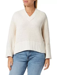 Swetry damskie - Replay Sweter damski z krótkim rękawem, 412 masło białe, XS - grafika 1
