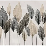 Fototapety - FOTOTAPETA LIŚCIE ABSTRAKCJA BEŻ BOHO NA ŚCIANĘ SYPIALNIA SALON 400x280 - miniaturka - grafika 1