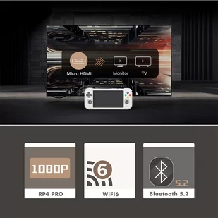 Retroid Pocket 4 Pro Game Console, 4.7-inch Touchscreen, 8GB RAM 128GB Storage, No Games Preinstalled, Android 13, Moonlight St - Konsole i gry retro - miniaturka - grafika 2
