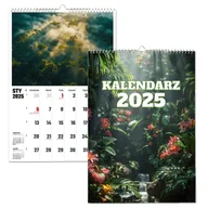 Kalendarze - KALENDARZ ŚCIENNY 2025 A4 LAS DESZCZOWY TERMINARZ PREZENT UPOMINEK URODZINY - miniaturka - grafika 1
