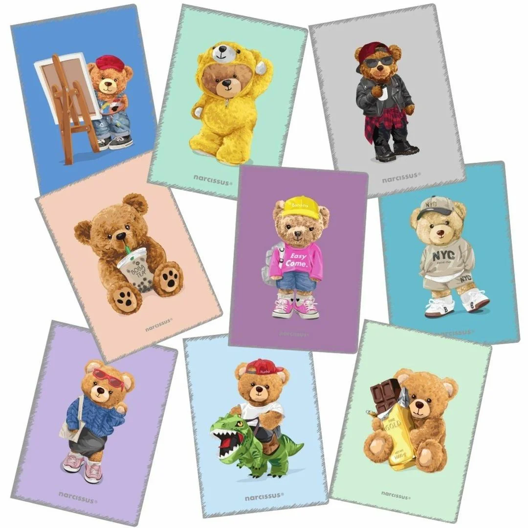 Zeszyt A5/32k kratka PP Teddies (9szt) NARCISSUS