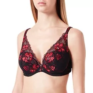 Biustonosze - Aubade Damski biustonosz z głębokim dekoltem, Czarny Wi?niowy, 70C - miniaturka - grafika 1