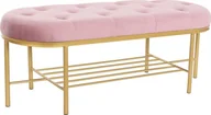 Taborety i hokery - DKD Home Decor Taboret DKD Home Decor 100 x 35 x 40 cm Różowy Złoty Metal - miniaturka - grafika 1