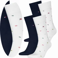 Skarpetki męskie - TOMMY HILFIGER SKARPETY MĘSKIE 39-42 BIAŁY I GRANAT - miniaturka - grafika 1