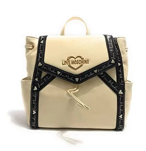 Love Moschino Damski plecak Borsa Avorio + Pu Nero, wielokolorowy, 26 x 25 x 12 - Torebki damskie - miniaturka - grafika 1