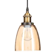 Lampy sufitowe - Lampa wisząca szklana kubełek bursztynowa - miniaturka - grafika 1