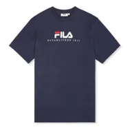 Koszulki męskie - Fila t-shirt męski Valsera Regular Logo T-shirt FAU0225.50004 XXL granatowy - miniaturka - grafika 1