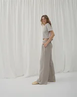 Spodnie sportowe damskie - Spodnie Glad paloma beige tencel - miniaturka - grafika 1