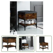 Szafki na buty - The Living Store Ławka na buty dąb wędzony 42x42x45 cm materiał drewnopochodny - miniaturka - grafika 1