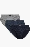 Majtki męskie - 3-pack slipy męskie Classic 3MP-181-GRA/NIE/SZM, Kolor multicolour, Rozmiar M, ATLANTIC - Intymna - miniaturka - grafika 1