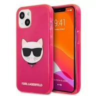 Etui i futerały do telefonów - Karl Lagerfeld Choupette Head - Etui iPhone 13 mini (fluo różowy) KLHCP13SCHTRP - miniaturka - grafika 1