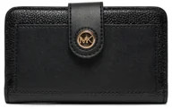 Portfele - MICHAEL KORS portfel damski poziomy skórzany czarny zapinany - miniaturka - grafika 1