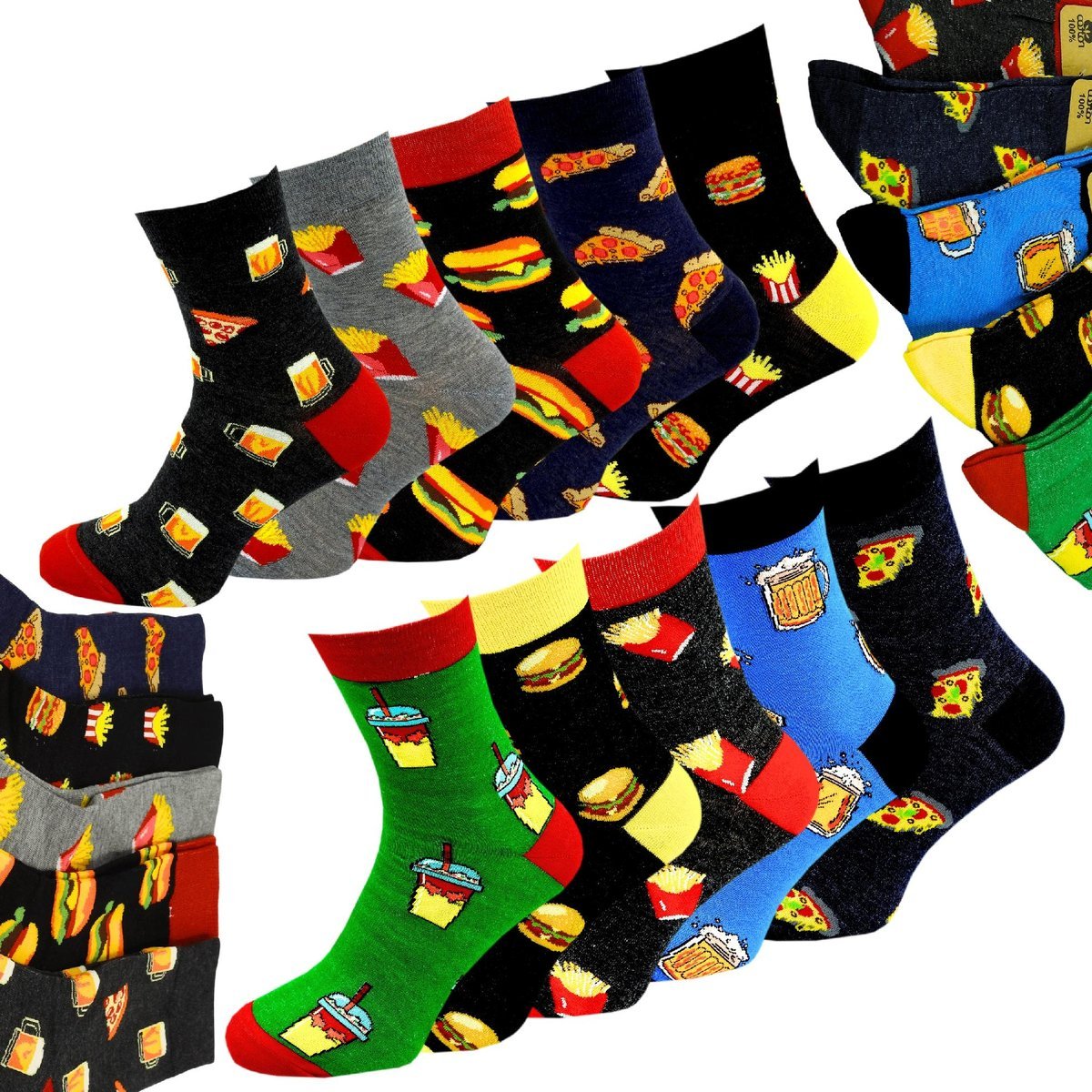 SKARPETY MĘSKIE BAWEŁNIANE DŁUGIE KOLOROWE SKARPETKI ZESTAW 10 PAR 40-43