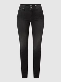 Spodnie damskie - Jeansy z wysokim stanem o kroju skinny fit z dodatkiem streczu model ‘Luzien’ - grafika 1