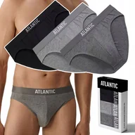 Majtki męskie - Slipy Męskie 3 PARY Sportowe BAWEŁNIANE majtki ATLANTIC 3MP-094 - XXL - miniaturka - grafika 1