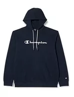 Bluzy męskie - Champion Męska bluza z kapturem American Classics Fall Fleece Big Logo, niebieski morski, XXL - miniaturka - grafika 1