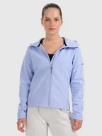 Kurtki i kamizelki sportowe damskie - 4F Kurtka softshell wiatroodporna membrana 5000 damska - niebieska XXL - miniaturka - grafika 1