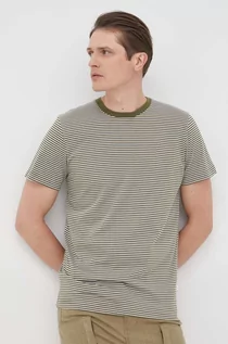 Koszulki męskie - Selected Homme Selected t-shirt bawełniany kolor zielony wzorzysty - - grafika 1