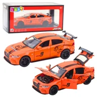 Samochody i pojazdy dla dzieci - Samochód Metalowy Jaguar Światła Dżwieki Pomarańczowy LEAN Toys - miniaturka - grafika 1