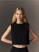 Marynarki i żakiety damskie - Reserved - Pudełkowa kamizelka - czarny - miniaturka - grafika 1