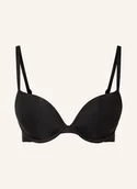 Biustonosze - Calvin Klein Biustonosz Push-Up Sheer Marquisette schwarz - miniaturka - grafika 1