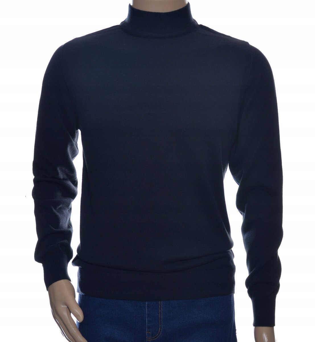 Sweter męski z półgolfem ze stójką półgolf bawełniany pod marynarkę 3XL