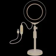 Wyposażenie ciemni fotograficznej - Lampa pierścieniowa Puluz LED žiedinė lempa 16cm, su stovu 18-28cm, USB - miniaturka - grafika 1
