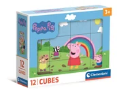 Układanki dla dzieci - Clementoni, Klocki Sześcienne, Peppa Pig, 12 el. - miniaturka - grafika 1
