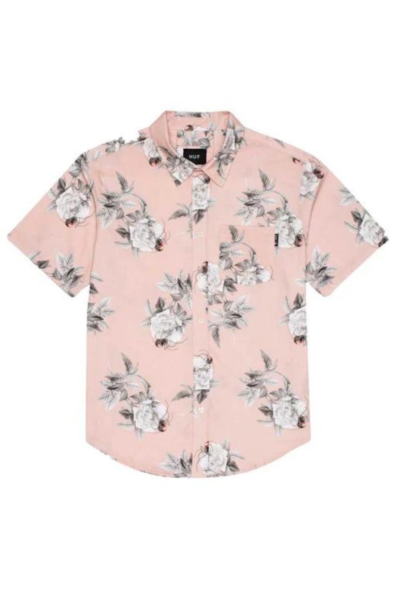 Koszula męska Huf Widower Woven Shirt z krótkim rękawem w kwiaty-M